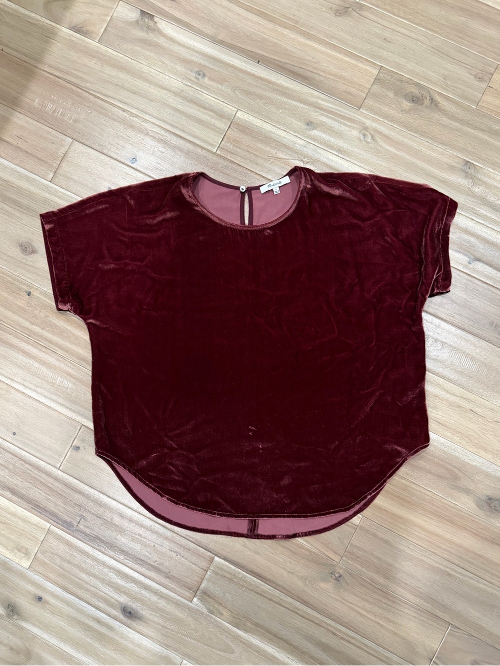 Madewell Velvet Tulip-hem top